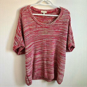 Autograph slouchy dolman sleeve line pattern knit sweater small